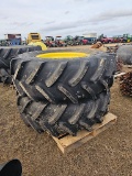 (2) Firestone 460/85R30 Tires on JD Rims: Tag 82895