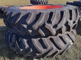 (2) New Titan Hi-Traction Lug 16.9-38 Tractor Tires w/ Kubota Rims, Tag 809