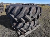 (2) New Titan Hi-Traction Lug 16.9-24 Tractor Tires w/ Kubota Rims, Tag 809