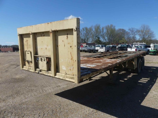 Military Flatbed Trailer (No Title - Bill of Sale Only): Steel, T/A