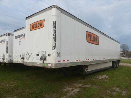 2007 Great Dane 53' Van Trailer, s/n 1GRAA06287K286405: T/A, 102" Wide, Alu