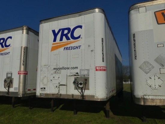 2007 Wabash 27' Van Trailer, s/n 1JJV281W67L050872: S/A, Roll Up Door