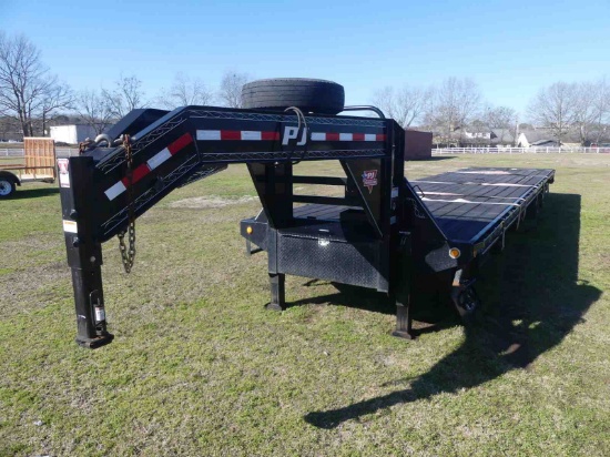 2020 PJ 40' Gooseneck Trailer, s/n 4P5FD4023L1314611: T/A, Duals, Air Ride,
