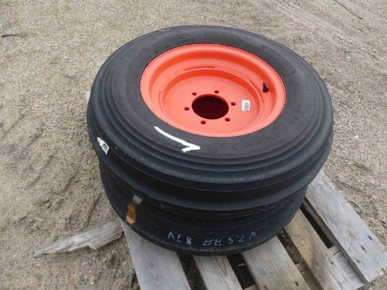 (2) Firestone 7.5L-15 Tires & Rims for Kubota