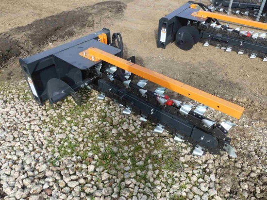 Unused 2023 Wolverine Trencher Attachment: for Skid Steer, Model TCR-12-48H