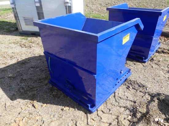 Unused Greatbear Self-dumping Hopper: 1 cu yd, Forklift Pockets