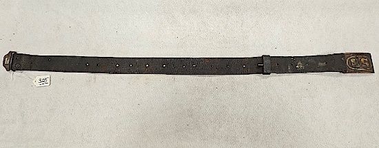 US MILITARY BELT (BLACK),  WITH BRASS RECTANGLED US BUCKLE