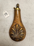 BRASS POWDER FLASK MARKED DIXON AND SONS