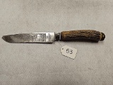 AUGUST KULLENBERG SOLINGEN GERMANY STAG HANDLE KNIFE (BROKEN TIP)