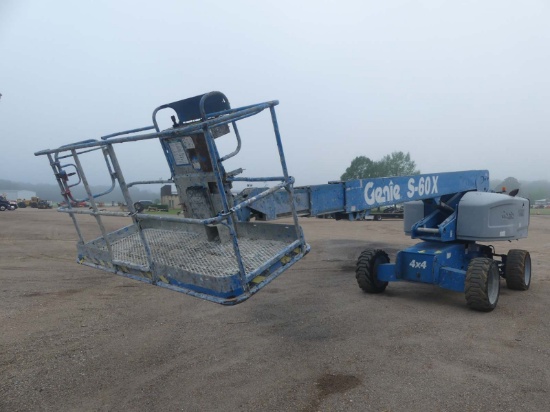 Genie S60X 4WD Boom-type Manlift, s/n 28718: Deutz Diesel, 1000 lb. Cap., 5