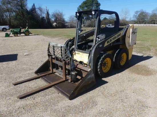 2014 New Holland L216 Skid Steer, s/n NEM486249: Canopy, GP BKt. & Forks, R