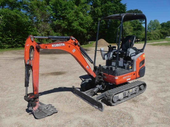 2014 Kubota KX018-4 Mini Excavator, s/n 41297: 4-post Canopy, Meter Shows 1
