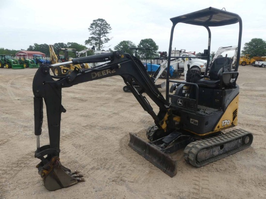 2014 John Deere 17D Mini Excavator, s/n 1FF017DXKEK222821: Canopy, Rubber T