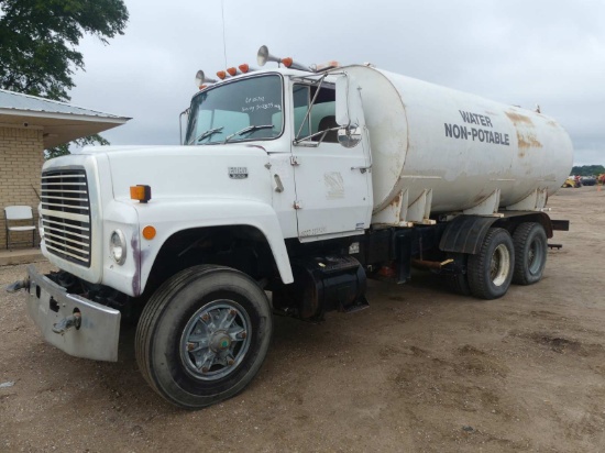 1986 Ford 8000 Water Truck, s/n 1FDYU80U4GVA39871: T/A, Cat 3208 Eng., 8LL,