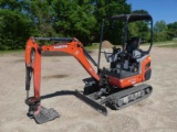 2014 Kubota KX018-4 Mini Excavator, s/n 41297: 4-post Canopy, Meter Shows 1