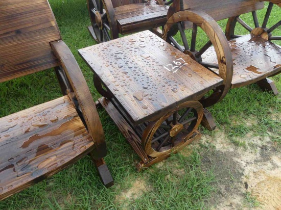 Wagon Wheel End Table