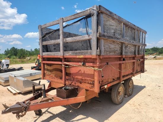 Tandum Axel Trailer w/ Wood Sides