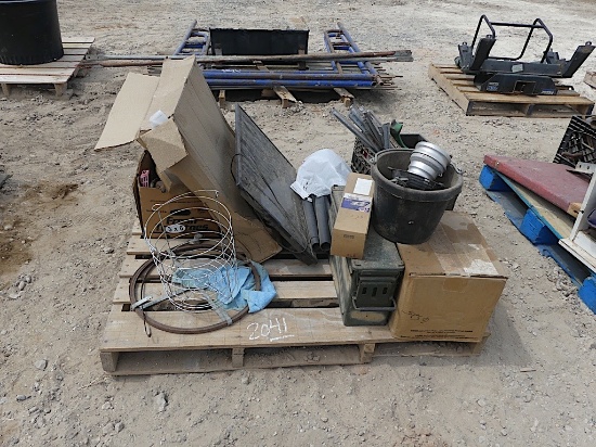 TV, Ammo Storage Box, crate with Metal Stakes, mic