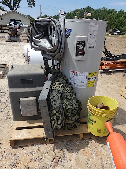 Hot Water Tank, Camo Net, Tarp, Emergency Food Kit