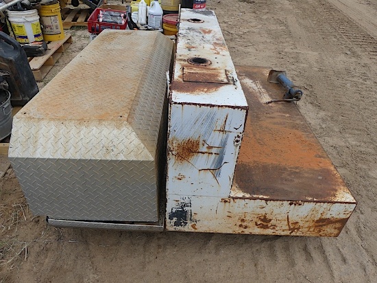 L Shaped Gas Tank, Diamond Plated Toolbox for Truck