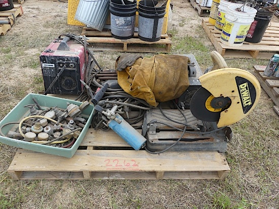 DeWalt ChopSaw, Gauges for Air Compressor, Lincoln Electric Welder, Black Window Welder, Welding Ite