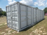 Unused 40' Shipping Container, s/n ZXJU0070092: 4 Side Doors, 1 End Door, F