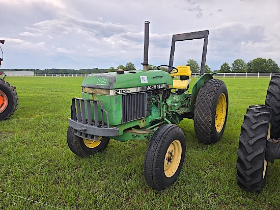 John Deere 2155 Tractor, s/n L02155A688001: Rollbar, Drawbar, Lift Arms, PT