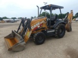 2017 Case 580N EP 4WD Loader Backhoe, s/n PCHC740126: 4-post Canopy, Meter