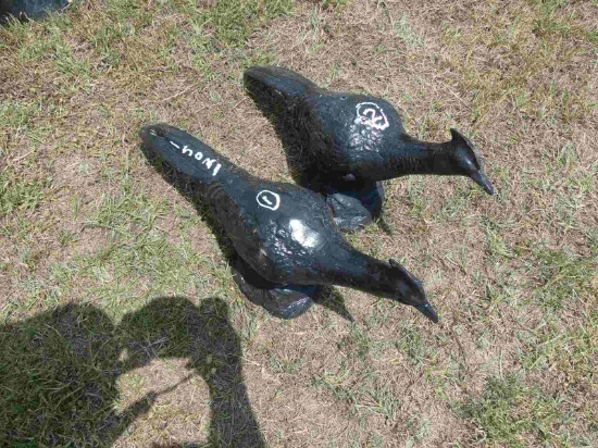 (2) Metal Pheasants