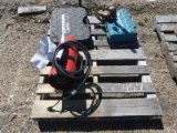 Lot containing Makita Saw, Grease Gun, Heater