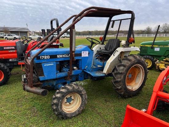 New Holland 1720 MFWD Tractor, s/n 39115: Canopy, PTO, 3PH, Meter Shows 201