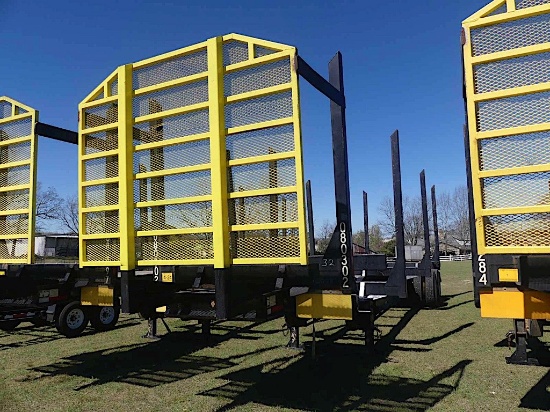 2024 FMI 40' 4-bolster Log Trailer, s/n 1F9F1AJ2RL494020: w/ Headache Rack