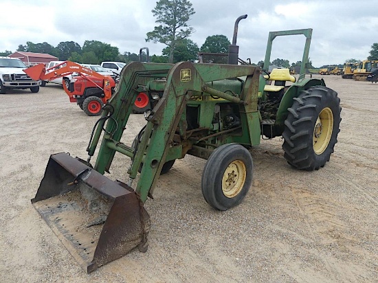 John Deere 1450 Tractor: Diesel, 3PH, Drawbar, JD 100 Loader w/ 60" Bkt., 5