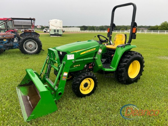 John Deere 3038E Tractor, s/n 104896: Rollbar, Loader w/ Bkt., Meter Shows 452 hrs