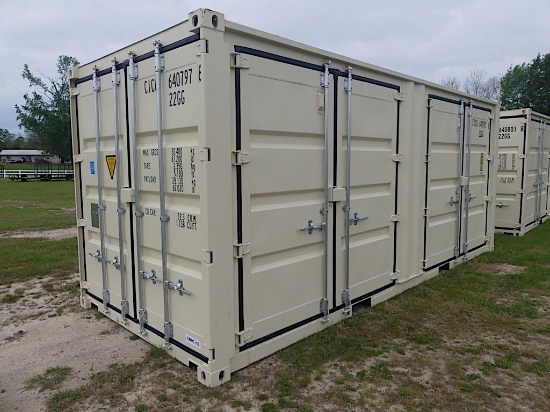 20' Shipping Container, s/n CICU6407978: 1 End Door, 2 Side Doors