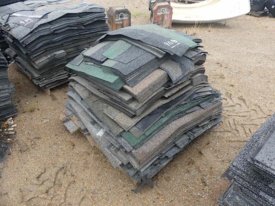 Pallet of Roofing Shingles: Various Colors and Styles