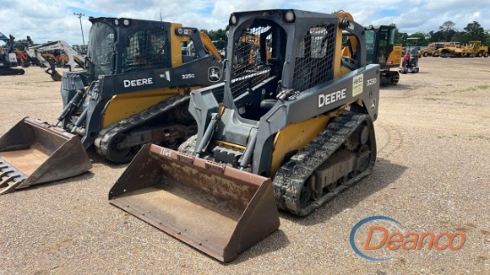 John Deere 323D Skid Steer, s/n 202456: Canopy, GP Bkt., Meter shows 2127 hrs