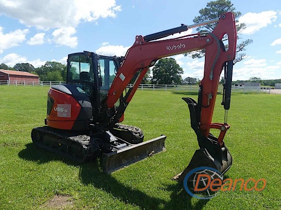 2023 Kubota U55-5 Midi Excavator, s/n P3B13023: C/A, Hyd. Thumb, Rubber Tracks, Float Angle Blade, w