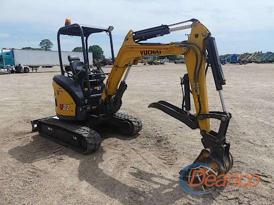 2022 Yuchai U27 Mini Excavator, s/n AF5600529: 4-post Canopy, Hyd. Thumb, B