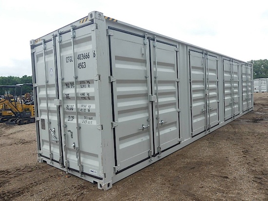 2025 40' High Cube Container, s/n CFGU4036666: 1 Use, 4 Side Doors, 1 End D