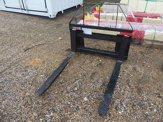 Set of Unused 2025 Mower King Forks for Skid Steer: Adjustable, Quick Attac