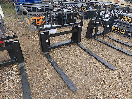 Set of Unused 2025 Mower King Forks for Skid Steer: Adjustable, Quick Attac