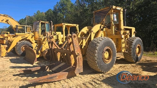 Cat 966C Rubbber-tired Loader: Encl. Cab, Heat, w/ Fork Attachment, 23.5R25 Tires