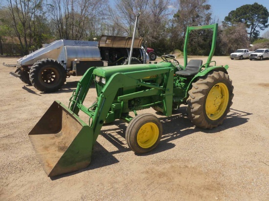 John Deere 1050 Tractor: 2wd, Loader w/ Bkt., PTO, 3PH, Meter Shows 3086 hrs