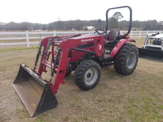 Mahindra 2638 HST MFWD Tractor, s/n 38HRL04908: Rollbar, Hydrostatic, Mahindra 2638L Loader w/ Bkt.,