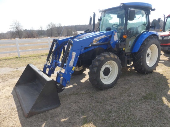 2022 New Holland Workmaster 75 MFWD Tractor, s/n ELRT4S75CNAX01410: C/A, NH 550LU Loader w/ Bkt., Dr