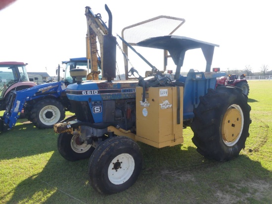 Ford 6610 Tractor, s/n 352616M: 2wd, Tiger Side Boom Mower