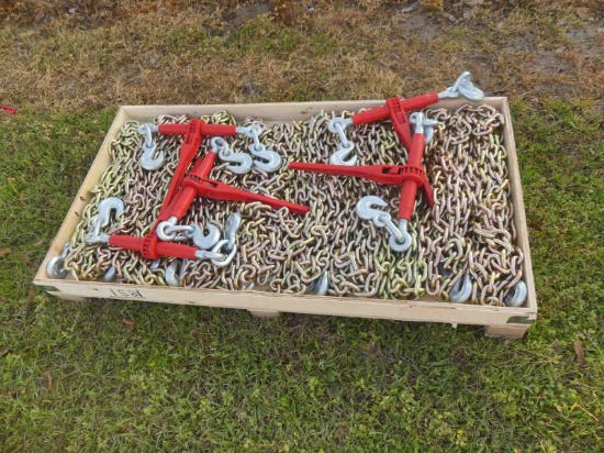 (5) Ratchet Binders and (10) Chains