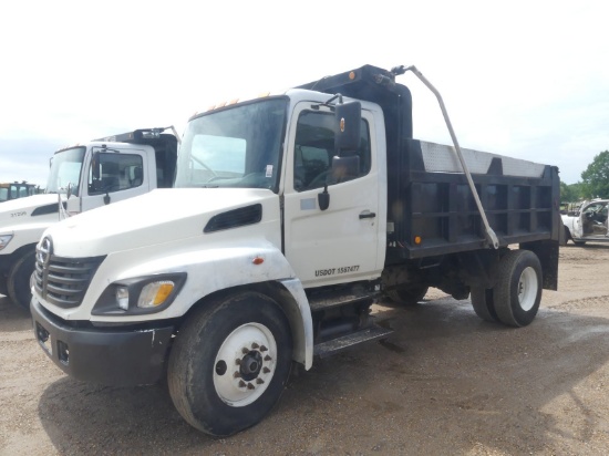 2008 Hino 268 Single-axle Dump Truck, s/n 5PVNJ8JT182551748: Hino L6 7.6L D