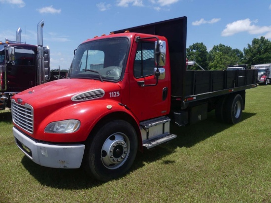 2007 Freightliner M2 Flatbed Dump Truck, s/n 1FVACWDC17HX17381: S/A, Cat C7